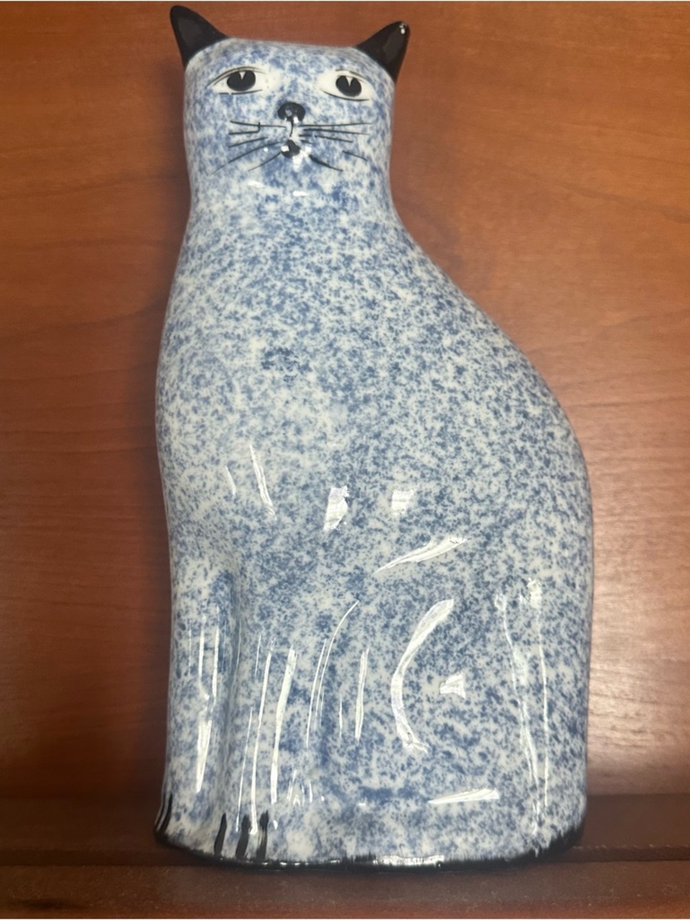 Enesco Set of Two Porcelain Cats Blue White